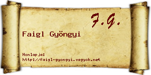 Faigl Gyöngyi névjegykártya
